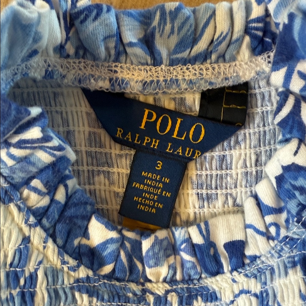 Polo Ralph Lauren Kids Floral Blue and White Kids Dress - Picture 2 of 6